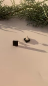 Parlak Siyah Renkli Küçük Kare Şekil Gümüş Aksesuarlı Epoksi Küpe El Yapımı Hediyelik thumbnail 3