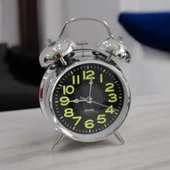 Gümüş Rengi Alarmlı Masa Üstü Çalar Saat - 4