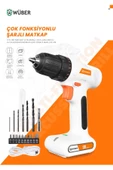 wüber Pro Germany Akıllı Şarjlı Matkap Akülü Vidalama Usb Li Extra Güçlü Araba Şarj Type-c Girişli - 2