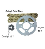 Cbf 150,Cb 125E,Cb 125F Performans Zincir Dişli Takımı Arka 36T -Ön 16T Oringli Zincir -Arasmoto - 1