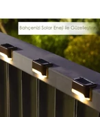 4 Adet L Solar Led Güneş Enerjili Su Geçirmez Köşebent Led Işık Merdiven Veranda - 3