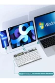 ULTRATEKNO ZR612 Taşınabilir Ultra İnce Tablet Laptop Uyumlu RGB Işıklı Şeffaf Bluetooth Klavye - 3