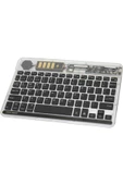 ULTRATEKNO ZR612 Taşınabilir Ultra İnce iPad Tablet Laptop Uyumlu RGB Işıklı Şeffaf Bluetooth Klavye - 1