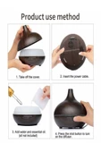 ULTRATEKNO Uzaktan Kumandalı 550ml Aroma Difüzörü Ultrasonik Hava Nemlendirici Buhar Makinesi Rgb 7 Renk Led - 5