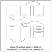 Visas Concept 300 Cm Mdf Gövde Membran Kapak Üç Çekmeceli Leyla Hazır Mutfak - Beyaz - Tezgah Dahil thumbnail 5