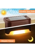 4 Adet L Solar Led Güneş Enerjili Su Geçirmez Köşebent Led Işık Merdiven Veranda - 4