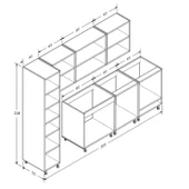 Visas Concept 300 Cm Mdf Gövde Membran Kapak Üç Çekmeceli Leyla Hazır Mutfak - Beyaz - Tezgah Dahil thumbnail 4