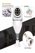 BAYINDIRELEKTRONİK 360 Ptz Ip Kamera Gece Görüş Kablosuz Bebek Güvenlik Akıllı Ampul Wifi Kamera E27 Duy Tip - 7