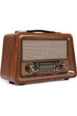 BAYINDIRELEKTRONİK Nostaljik Radyo Gerçek Ahşap Eskitme Bluetooth Hoparlör Mp3 Çalar Müzik Kutusu - 2