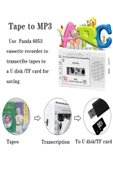 ULTRATEKNO Panda 6503 25W Kaset Çalar Radyo USB/TF  Kaydedici Bant Mikrofon Çok Fonksiyonlu Müzik Çalar - 7