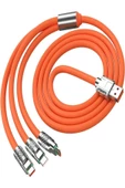 ULTRATEKNO Turbo 120W 6A 3 In 1 Süper Hızlı Şarj Kablosu Samsung , Iphone , Xiaomi , Huawei Uyumlu - 5