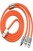 ULTRATEKNO Turbo 120W 6A 3 In 1 Süper Hızlı Şarj Kablosu Samsung , Iphone , Xiaomi , Huawei Uyumlu - 1