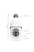 ULTRATEKNO Gece Görüşlü 360 Derece Led Işık 1080p Wifi Kamera Kablosuz Panoramik Balıkgözü Ampul Kamera - 2