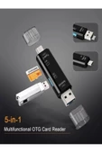 ULTRATEKNO 5'i 1 Arada USB Flash Bellek & Tf Kart Micro SDHC Kart Okuyucu Otg Type C Micro Usb Otg - 2