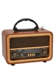 NNS Taşınabilir Nostaljik Fm Radyo Bluetooth Tf Kart Usb Destekli Ahşap Kasa Radyo - 2