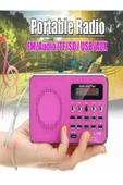 ULTRATEKNO Dijital Ekranlı Şarjlı Taşınabilir Radyo Usb Tf Destekli Cep Radyosu L-938 - Pembe - 2