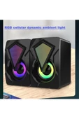 ULTRATEKNO Rgb Işıklı 1 1 Kablolu Bilgisayar Pc Notebook Hoparlör Gaming Speaker - 7