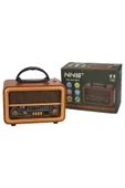NNS Taşınabilir Nostaljik Fm Radyo Bluetooth Tf Kart Usb Destekli Ahşap Kasa Radyo - 6