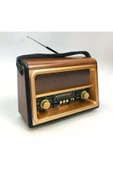 ULTRATEKNO Gerçek Ahşap Eskitme Nostaljik Radyo Usb Tf Bt Fm Radyo Bluetooth Ses Sistemi - 1