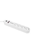 Icon Akım Korumalı 4'lü Priz 3 Port Usb Çoklu Grup Priz 2 Metre Kablo 10a - Beyaz - 1