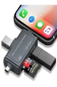 ULTRATEKNO 7in1 Micro Usb Type C Iphone 15, 14, 13, 12, 11 Pro Max Uyumlu, Multi Kart Okuyucu, Otg, Sd Tf USB - 3