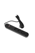 Icon Akım Korumalı 4'lü Priz 3 Port Usb Çoklu Grup Priz 2 Metre Kablo 10a - Siyah - 2