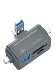 ULTRATEKNO 7in1 Micro Usb Type C Iphone 15, 14, 13, 12, 11 Pro Max Uyumlu, Multi Kart Okuyucu, Otg, Sd Tf USB - 6