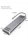 BAYINDIRELEKTRONİK 14 In 1 Macbook Uyumlu Type-C Hub USB 3.0-SD/TF-RJ45-HDMI-VGA-USB-C 60W Dönüştürücü - 3
