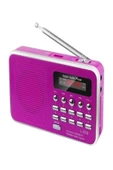 ULTRATEKNO Dijital Ekranlı Şarjlı Taşınabilir Radyo Usb Tf Destekli Cep Radyosu L-938 - Pembe - 1