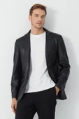 Lopes Siyah Erkek Deri Ceket - 6