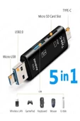 ULTRATEKNO 5'i 1 Arada USB Flash Bellek & Tf Kart Micro SDHC Kart Okuyucu Otg Type C Micro Usb Otg - 7