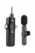 ULTRATEKNO Kablosuz 3in1 Type C - Lightning- 3,5 Mm Tekli Mikrofon Cep Telefonu Yaka Mikrofonu - 4