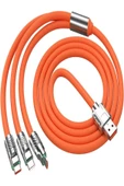 ULTRATEKNO Turbo 120W 6A 3 In 1 Süper Hızlı Şarj Kablosu Samsung , Iphone , Xiaomi , Huawei Uyumlu - 2