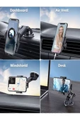 ULTRATEKNO Otomatik Klipsli Araba Telefon Tutucu Ayarlanabilir Cam ve Torpido Için Yüksek Kalite Tutucu - 2