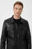 Silva Siyah Erkek Deri Mont - 5