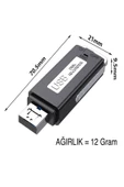 ULTRATEKNO Çok Hafif Ses Kayıt Cihazı Kristal Mikrofonlu 16 Gb Usb Görünümlü Ev iş yeri Dinlenme Cihazı - 2