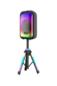 ULTRATEKNO NDR-102B Full RGB Işıklı Sahne Ayaklı 12 inç 40 WATT Taşınabilir Kablosuz Mikrofonlu Ses Sistemi - 1