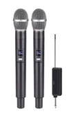 ULTRATEKNO Wn-06 Amfi Hoparlör Ses Sistemi Için 2 Adet Telsiz Mikrofon Şarj Edilebilir Kablosuz Mikrofon thumbnail 1
