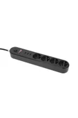 Icon Akım Korumalı 4'lü Priz 3 Port Usb Çoklu Grup Priz 2 Metre Kablo 10a - Siyah - 1