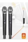 ULTRATEKNO Wn-06 Amfi Hoparlör Ses Sistemi Için 2 Adet Telsiz Mikrofon Şarj Edilebilir Kablosuz Mikrofon thumbnail 2