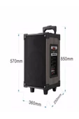 ULTRATEKNO Süper Bass Şarjlı Kumandalı Çift Mikrofonlu Hoparlör Karaoke Sistemi 100 Watt Taşınabilir Parti Box - 5
