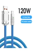 BAYINDIRELEKTRONİK Süper Hızlı 120W 6A Sıvı Silikon Metal Uçlu Type-C Şarj Kablosu - 1