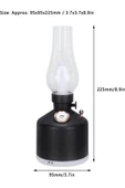 ULTRATEKNO Vintage Şarjlı Gece Lambası & Hava Nemlendirici Buhar Makinesi 280ml - 5