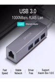 ULTRATEKNO Usb 3.0 3 port Hub ve Gigabit Ethernet Adaptör Ikisi Bir Arada Usb Adaptör Alüminyum Kasa - 3