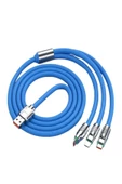 ULTRATEKNO Turbo 120W 6A 3 In 1 Süper Hızlı Şarj Kablosu Samsung , Iphone , Xiaomi , Huawei Uyumlu - 1