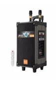 ULTRATEKNO Süper Bass Şarjlı Kumandalı Çift Mikrofonlu Hoparlör Karaoke Sistemi 100 Watt Taşınabilir Parti Box - 2