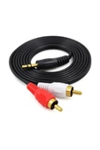 ULTRATEKNO 3.5 Mm Stereo To 2rca Kablosu Aux Tos Ses 1.5 Mt Kablo Sound Audıo Erkek Ara Kulaklık Standart - 1