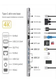 BAYINDIRELEKTRONİK 14 In 1 Macbook Uyumlu Type-C Hub USB 3.0-SD/TF-RJ45-HDMI-VGA-USB-C 60W Dönüştürücü - 2