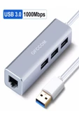 ULTRATEKNO Usb 3.0 3 port Hub ve Gigabit Ethernet Adaptör Ikisi Bir Arada Usb Adaptör Alüminyum Kasa - 2