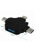 ULTRATEKNO Iphone Type-c Micro Usb 3in1 Usb 3.0 Dişi Mouse Flash Otg Adaptör 3in1 Otg - 2
